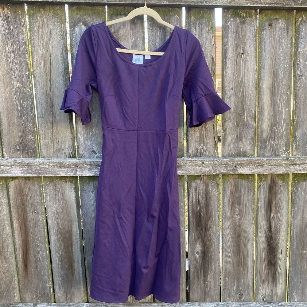 Virginia‎ Dare Deep Purple Ruffle Sleeve Dress | M